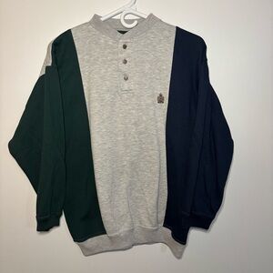Bugle Boy Gray and Green Crewneck Sweater